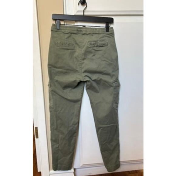 Cotton On Olive Green Cargo Pants Size 4 Elastic Waist Jogger Style - Picture 3 of 4